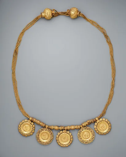 Collar with medallions containing coins of emperors