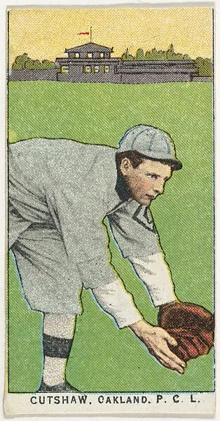 Cutshaw, Oakland, Pacific Coast League, from the "Obak Baseball Players" set (T212), issued by the American Tobacco Company to promote Obak Mouthpiece Cigarettes — American Tobacco Company