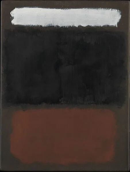 Untitled (White, Black, Rust, on Brown) — Mark Rothko
