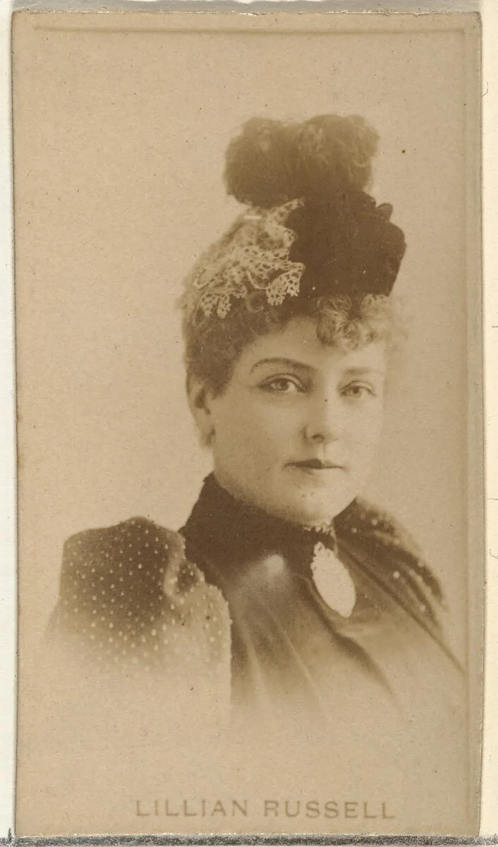 Lillian Russell, from the Actors and Actresses series (N145-8) issued by Duke Sons & Co. to promote Duke Cigarettes — W. Duke, Sons & Co.|American Tobacco Company