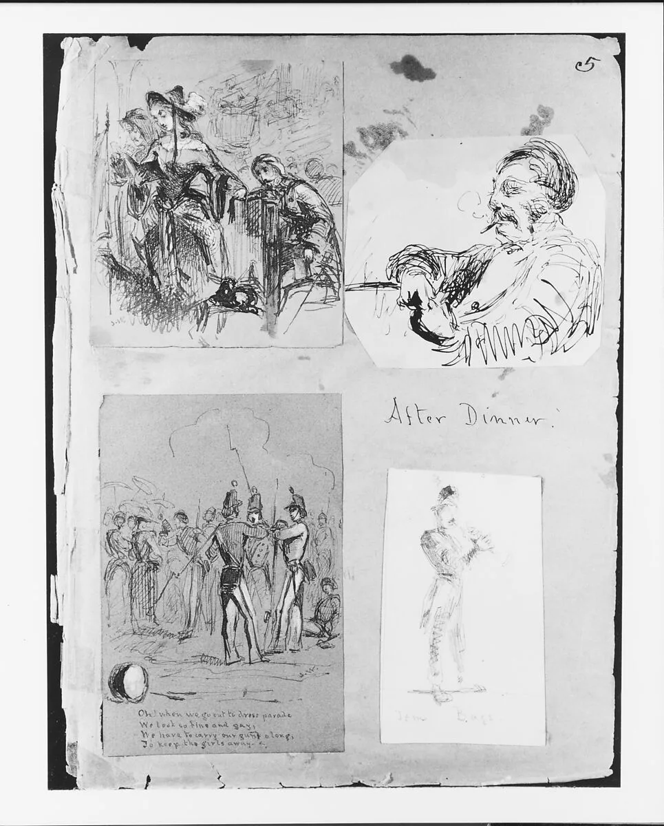 Jem Bags (Recto); Drawing of Female Figure (Verso) (from Sketchbook) — James McNeill Whistler