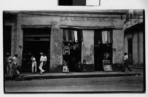 [Street Scene in Front of Clothing Shop "La Casa Especial", Havana]