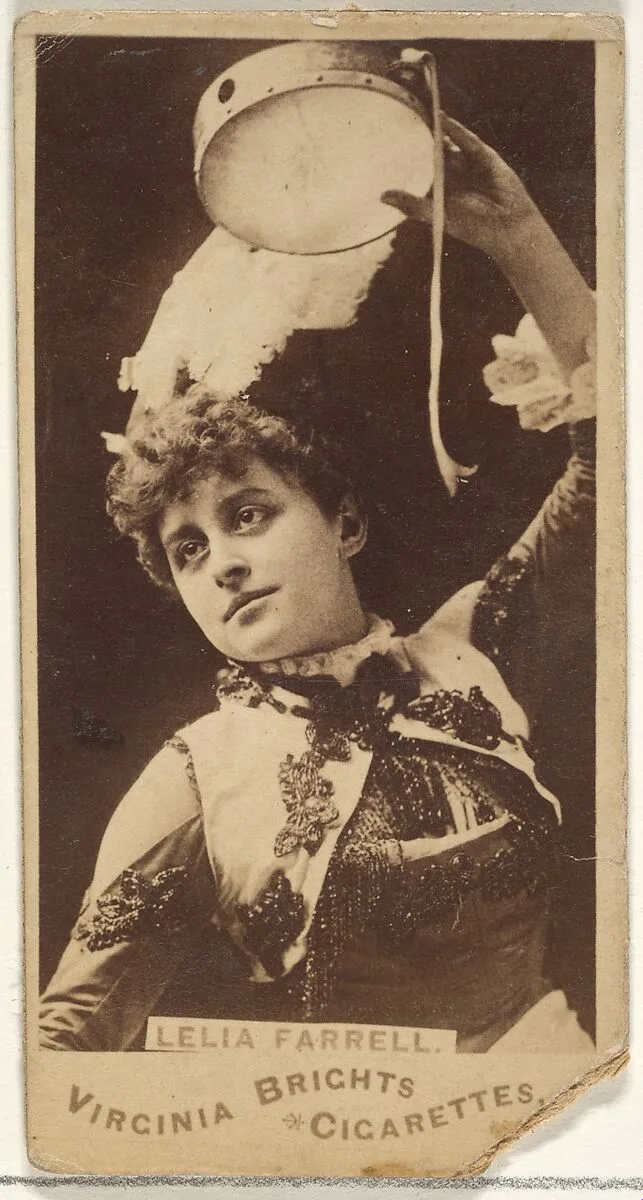 Leila Farrell, from the Actors and Actresses series (N45, Type 1) for Virginia Brights Cigarettes — Allen & Ginter