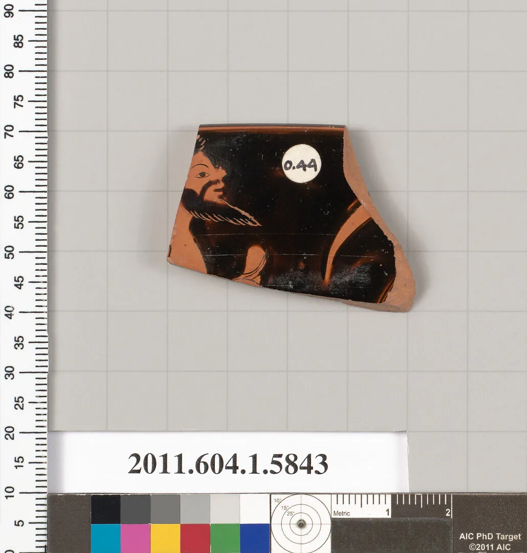 Terracotta rim fragment of a kylix: eye-cup (drinking cup) — Unknown