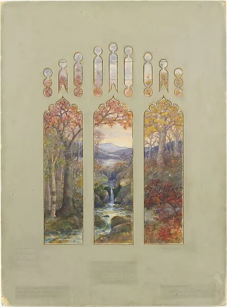 Suggestion for window in Residence of Mr. L.D. Towle, Boston, Mass — Agnes F. Northrop|Louis C. Tiffany|Tiffany Studios