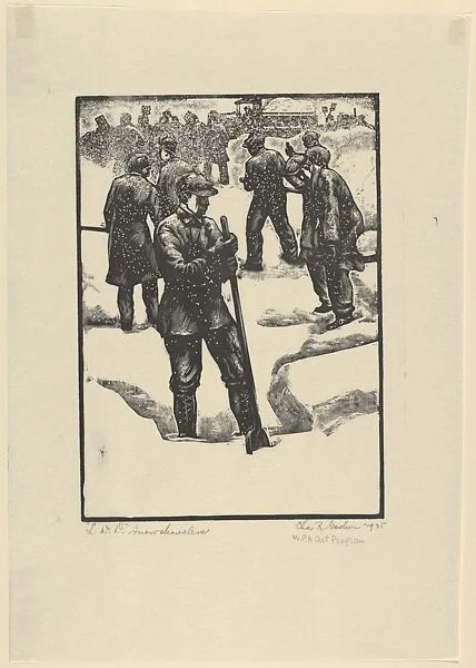 L.W.D. Snowshovelers — Charles Gardner|WPA