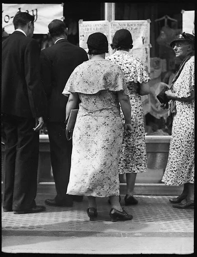 [Shoppers in Front of H.C.F. Koch & Co. Department Store Window, West 125th Street, New York City]