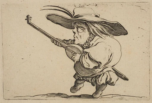 Le Joeuer de Luth (The Lute Player), from Varie Figure Gobbi, suite appelée aussi Les Bossus, Les Pygmées, Les Nains Grotesques (Various Hunchbacked Figures, The Hunchbacks, The Pygmes, The Grotesque Dwarfs)
