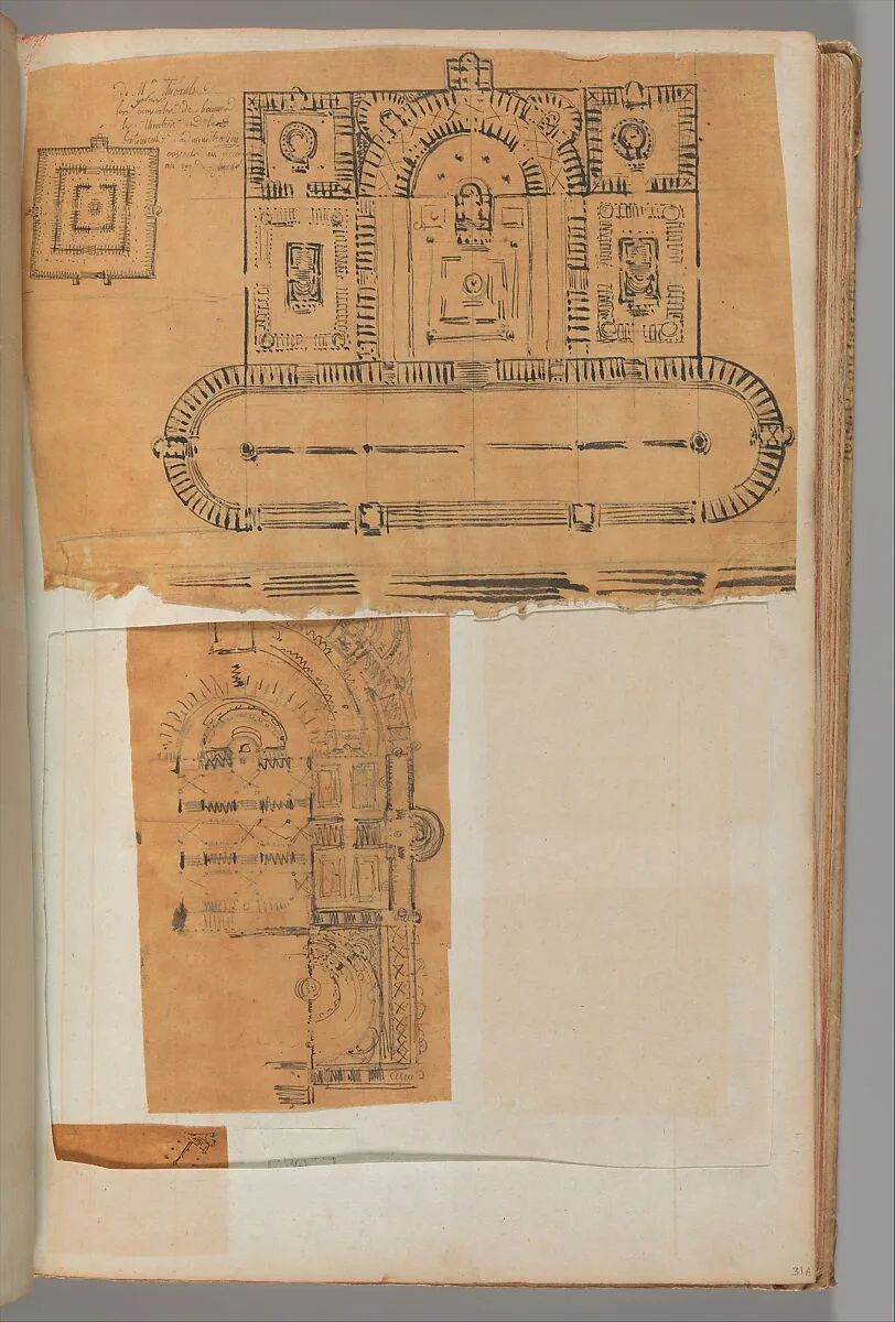 Page from a Scrapbook containing Drawings and Several Prints of Architecture, Interiors, Furniture and Other Objects — Pierre François Léonard Fontaine|Charles Percier
