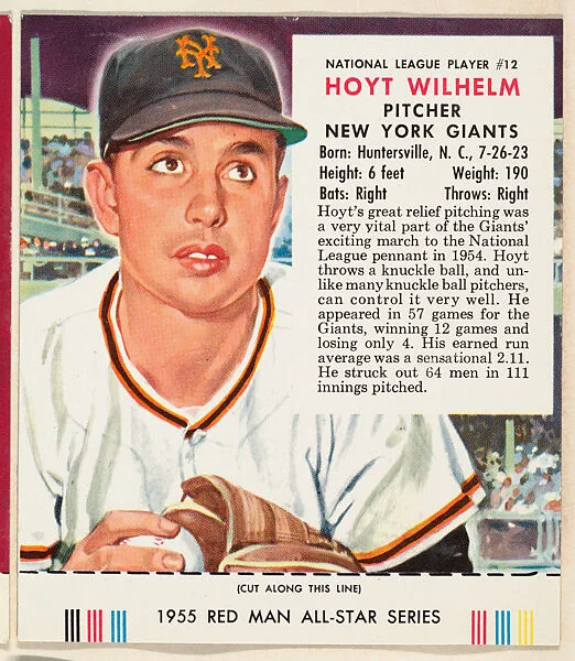 Hoyt Wilhelm, from the Major League Baseball series (T235), issued by Red Man Chewing Tobacco — Red Man Chewing Tobacco