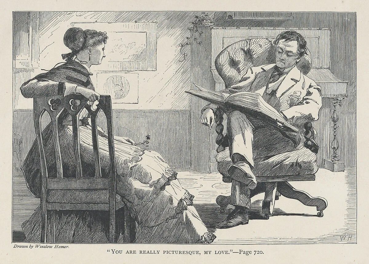 "You Are Really Picturesque, My Love" (The Galaxy, An Illustrated Magazine of Entertaining Reading, Vol. V) — Winslow Homer|Marion Harland