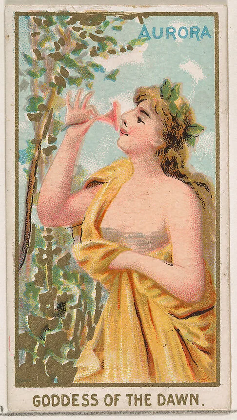 Aurora, Goddess of the Dawn, from the Goddesses of the Greeks and Romans series (N188) issued by Wm. S. Kimball & Co. — Ketterlinus Lithography Company|William S. Kimball & Company