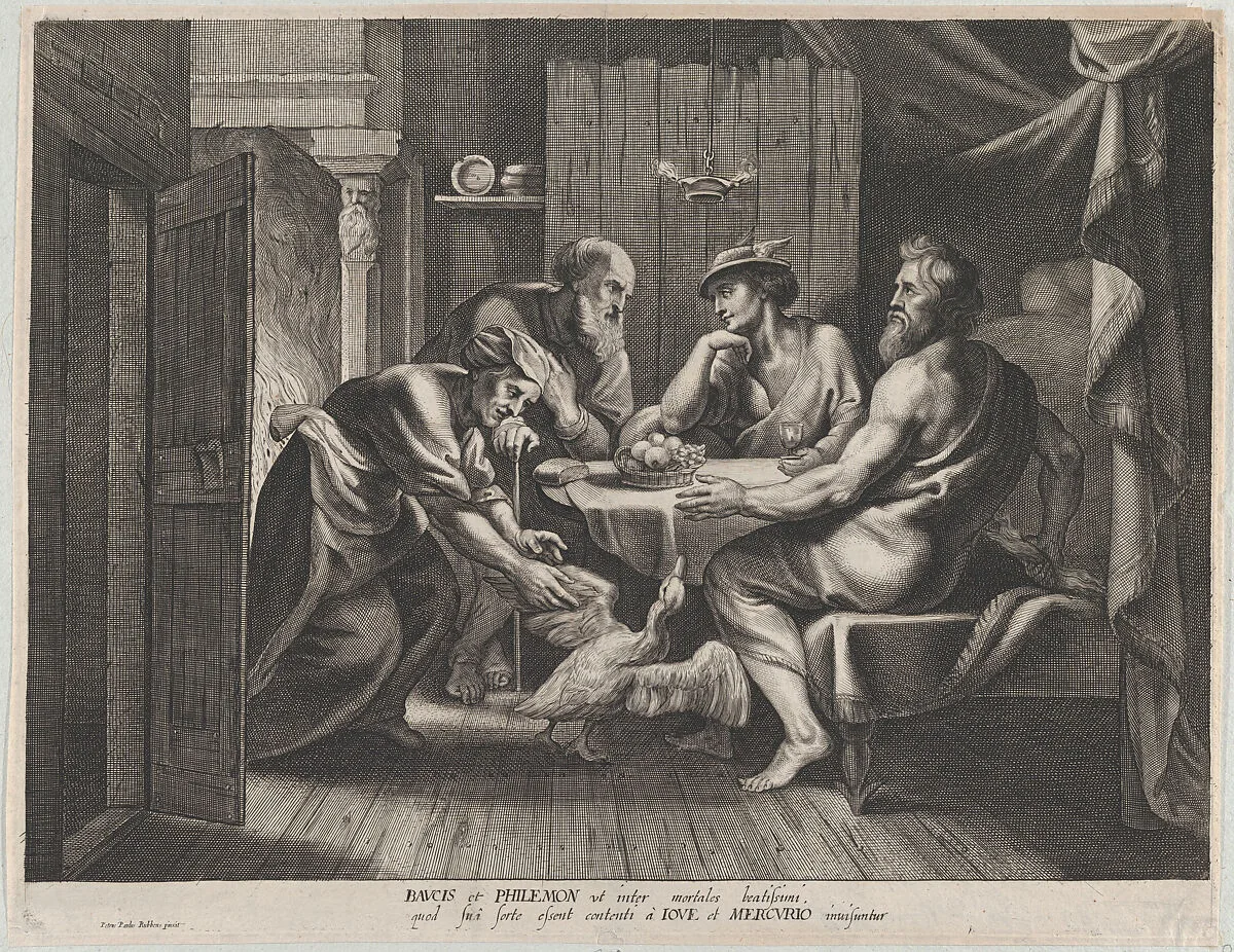 Jupiter and Mercury with Philemon and Baucis — Johannes Meyssens|Peter Paul Rubens|Anonymous