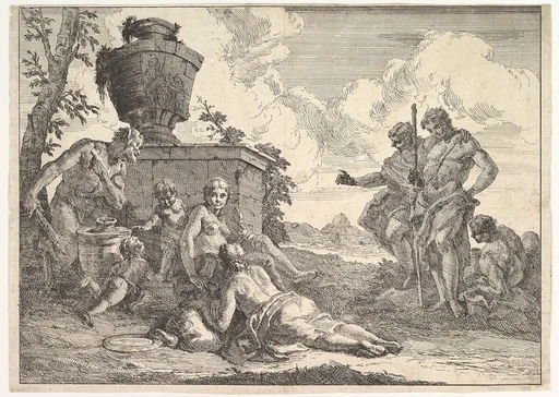 Satyr with Club and Seven Figures, from "Bacchanals and Histories"
