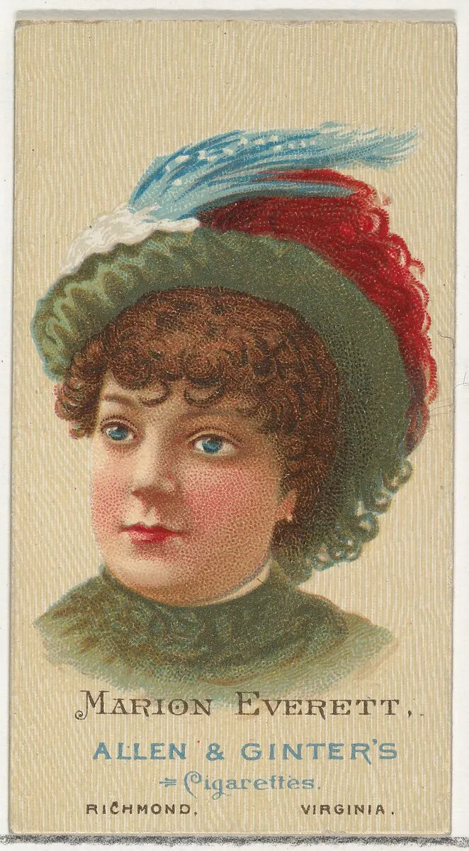 Marion Everett, from World's Beauties, Series 2 (N27) for Allen & Ginter Cigarettes — Lindner, Eddy & Claus|Allen & Ginter