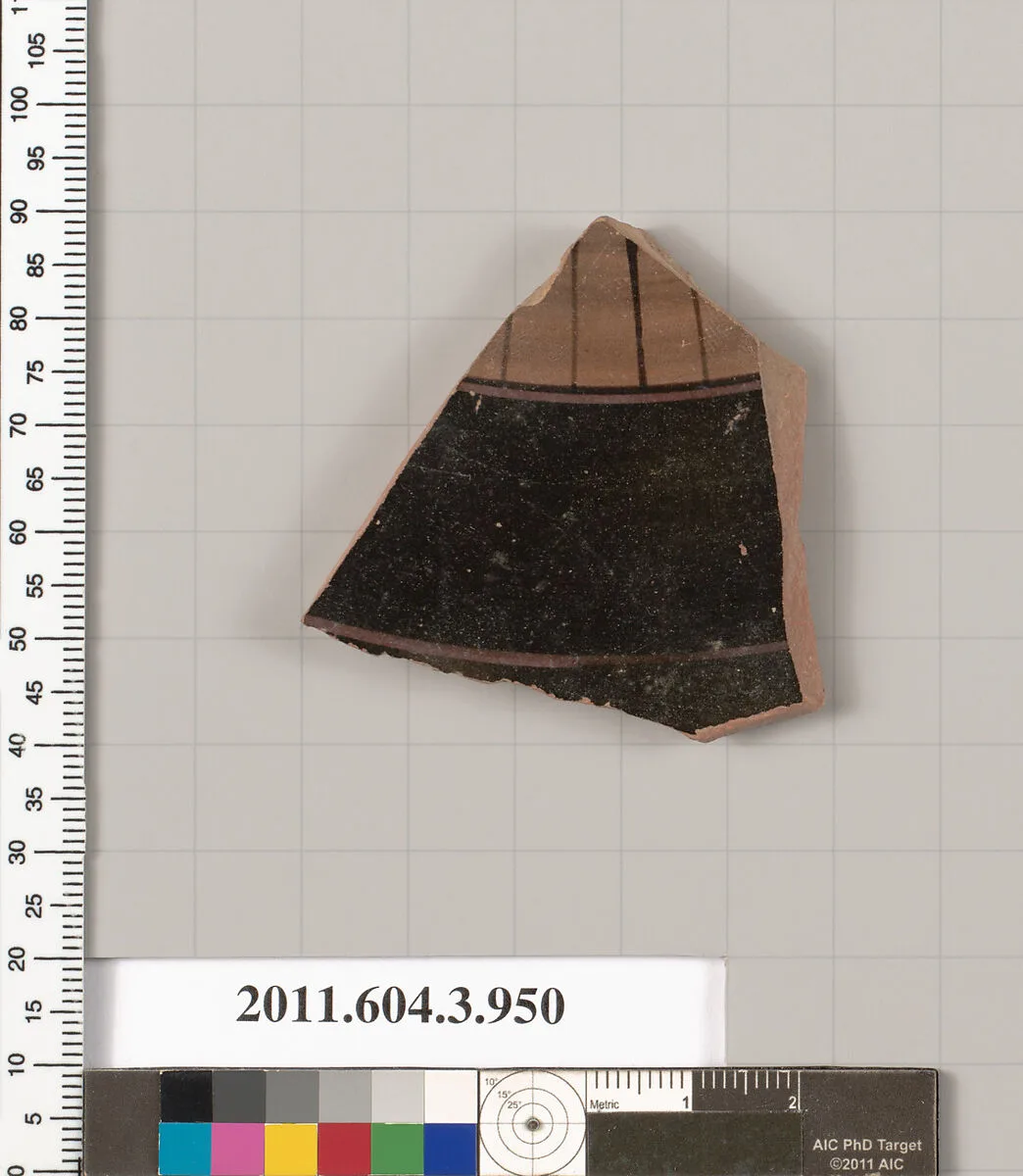 Terracotta fragment of a lekanis lid (covered dish) — Unknown