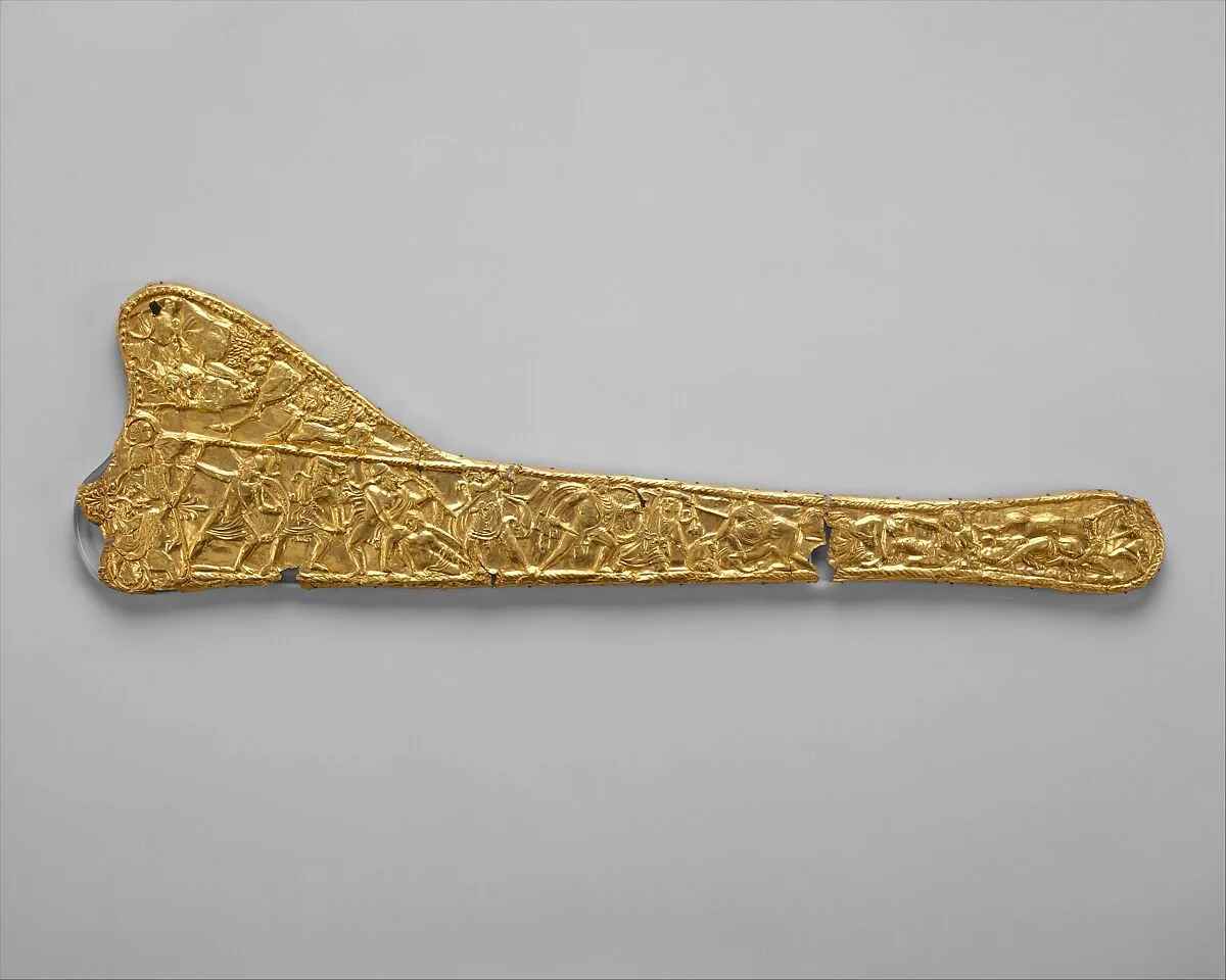 Sheet-gold decoration for a sword scabbard — Unknown