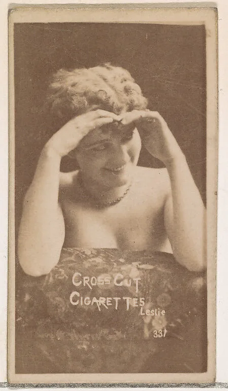 Card Number 331, Leslie, from the Actors and Actresses series (N145-1) issued by Duke Sons & Co. to promote Cross Cut Cigarettes — W. Duke, Sons & Co.