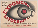 Poster for an exhibition of TGP lithographs in the art gallery of the National University, Mexico City — Francisco Dosamantes, Mexican