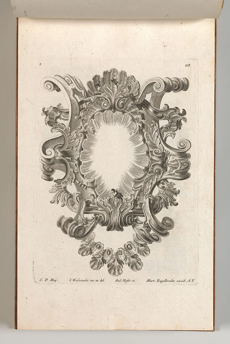 Design for a Cartouche, Plate 2 from 'Allerneueste Façon einiger Schild oder Cartouches' — Andreas Hofer|Martin Engelbrecht|Jeremias Wachsmuth