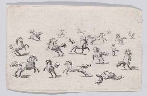 Reverse Copy of Chevaux Courant en Liberté (Horses Running Freely), from "Les Caprices"