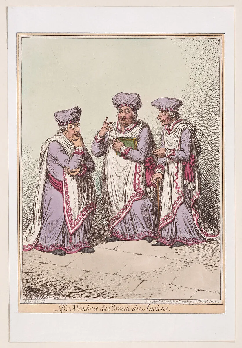 French Habits, No. 2 - Les Membres du Conseil des Anciens — James Gillray|Hannah Humphrey