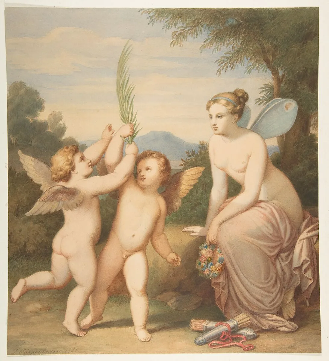 Eros and Anteros with Psyche Looking at Them — Johannes Riepenhausen
