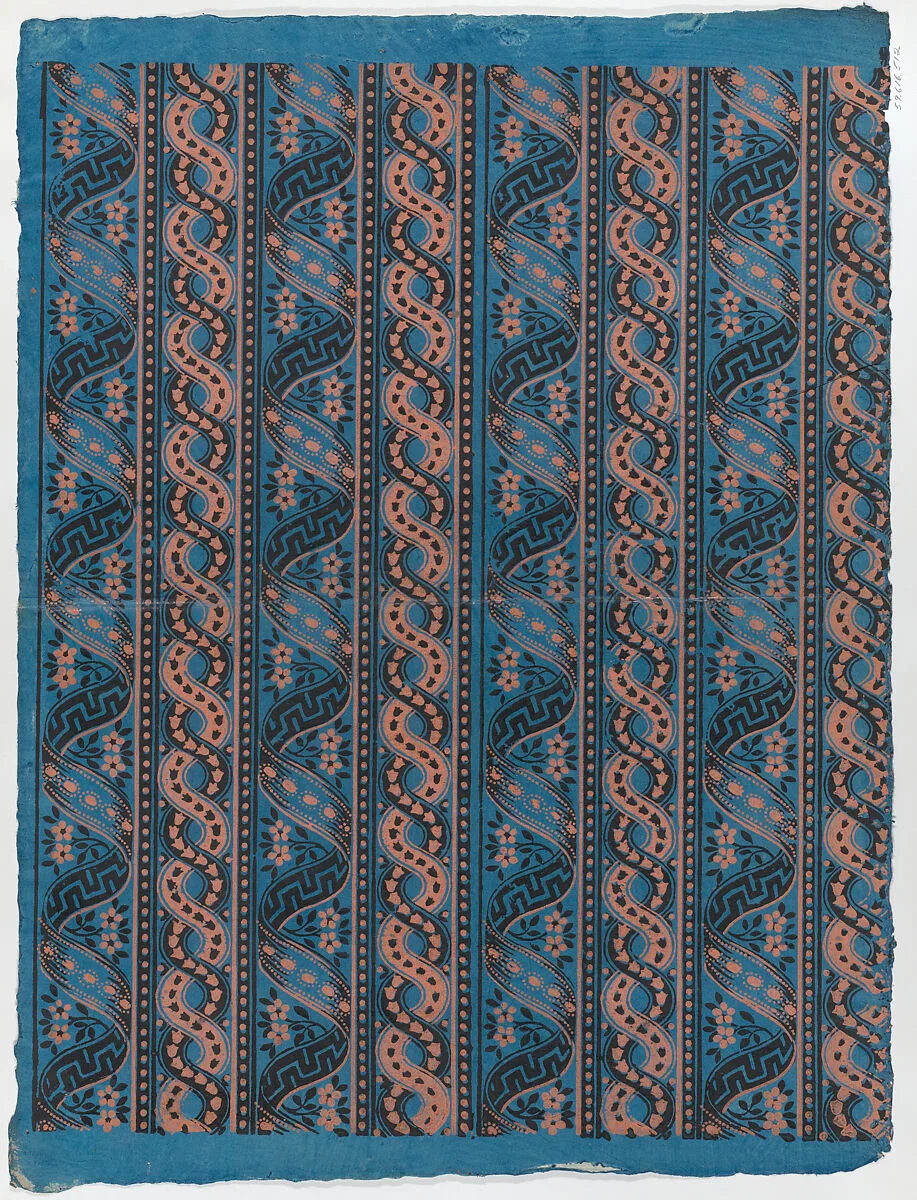Sheet with four borders with guilloche and ribbon patterns — Remondini Family|Anonymous