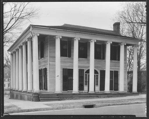 [Greek Revival House with Full-Façade Porch, Milledgeville, Georgia]