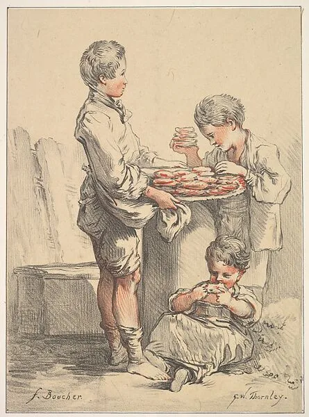 Three Boys with Pancakes — George William Thornley|François Boucher