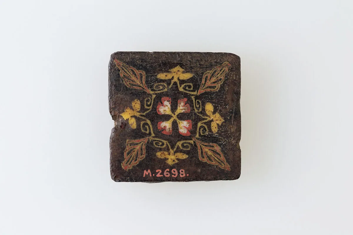 Inlay fragment, conventional floral pattern — Unknown
