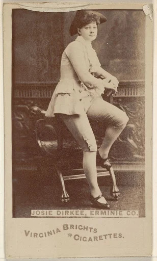 Josie Dirkee, Erminie Co., from the Actors and Actresses series (N45, Type 6) for Virginia Brights Cigarettes