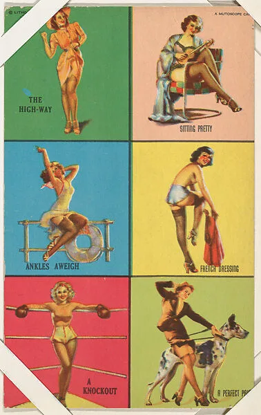 Six-Up panel from Pin-Up Girls series (W424) — International Mutoscope Reel Company