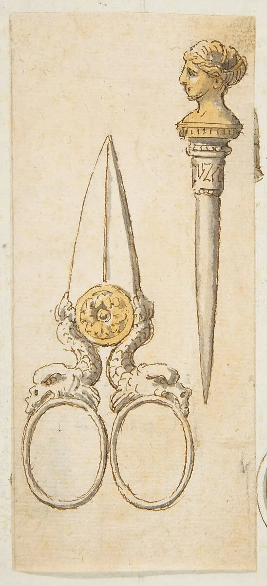 Designs for Scissors and Letter Opener — Anonymous, French, 19th century