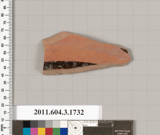 Terracotta fragment of a kylix: Band or lip cup (drinking cup)