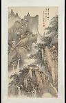 現代 張石園 觀瀑圖 軸|Gazing at a waterfall — Zhang Shiyuan