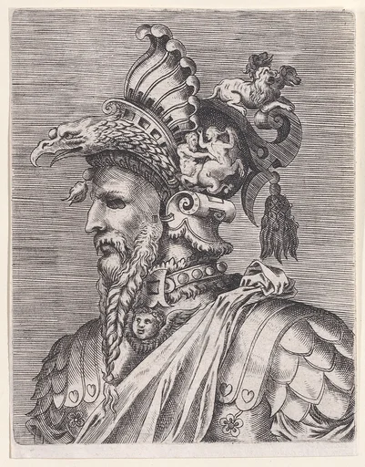 Bust of a Man Wearing a Fantastic Head-dress and Mask