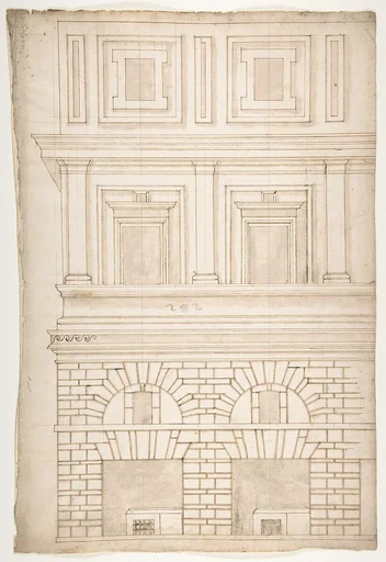 Palazzo Alberini-Cicciaporci, half elevation (recto) blank (verso)