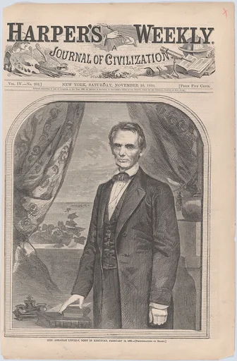 Hon. Abraham Lincoln, born in Kentucky, February 12, 1809 (from "Harper's Weekly," Vol. IV)
