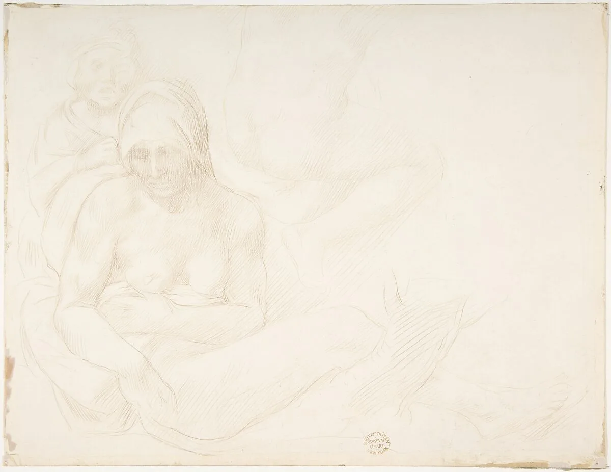 Figures from "The Deluge" of Michelangelo — Alphonse Legros|Michelangelo Buonarroti