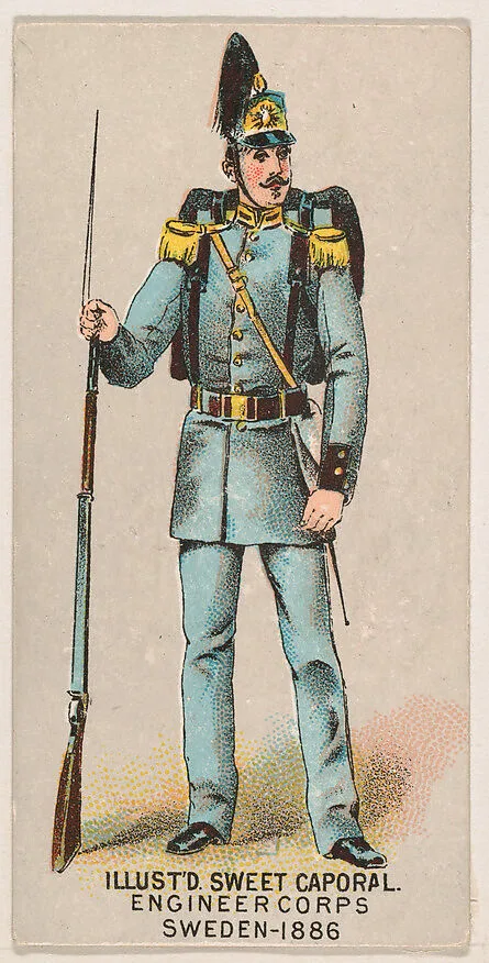 Engineer Corps, Sweden, 1886, from the Military Series (N224) issued by Kinney Tobacco Company to promote Sweet Caporal Cigarettes — Kinney Brothers Tobacco Company