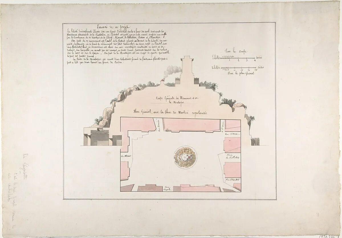 Project for the Monument de la Montagne, Orléans — Claude Mathieu Delagardette