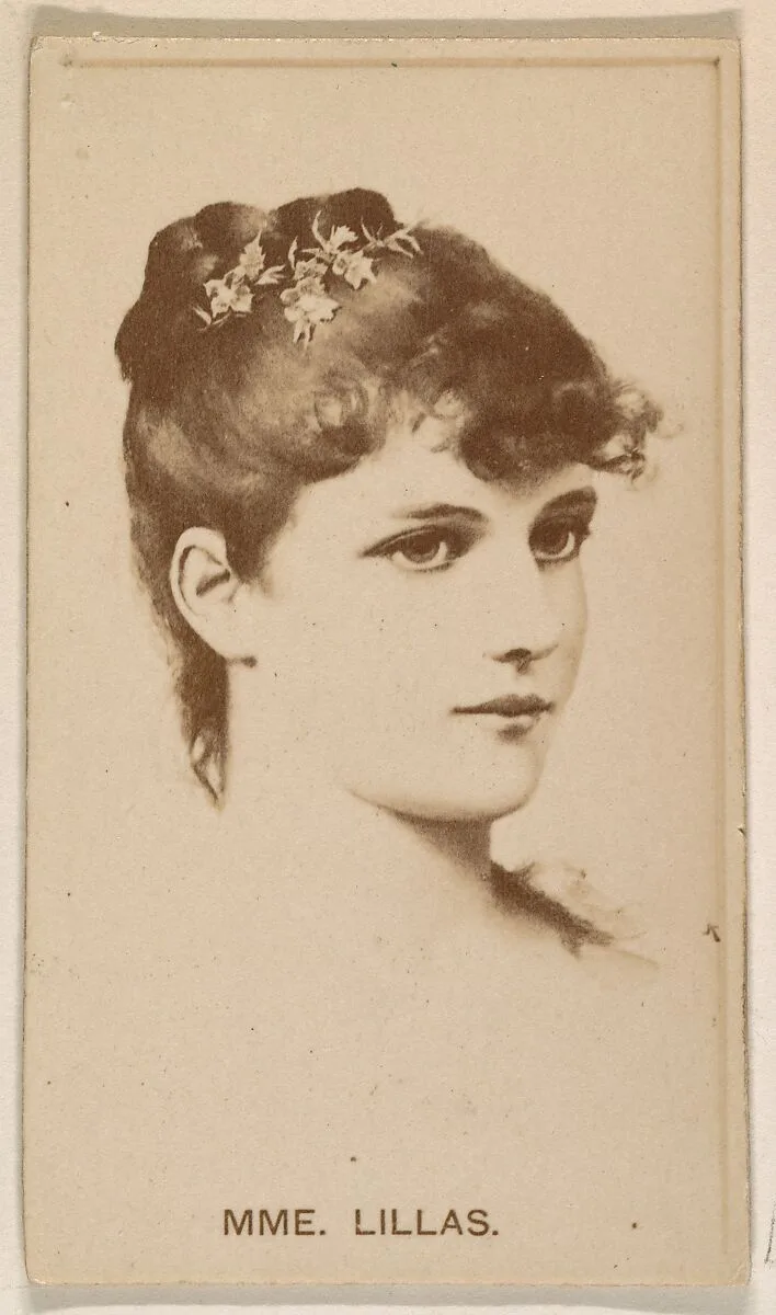 Mme. Lillas, from the Actresses series (N245) issued by Kinney Brothers to promote Sweet Caporal Cigarettes — Kinney Brothers Tobacco Company