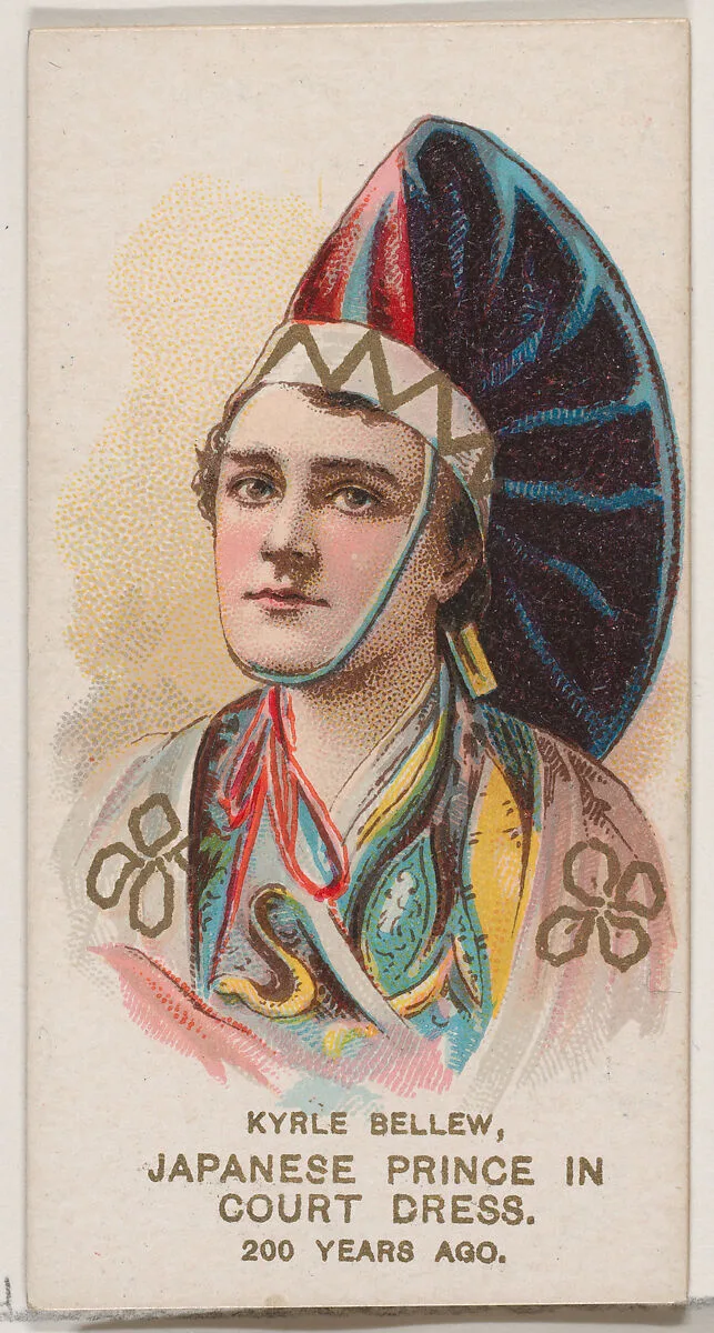 Kyrle Bellew as Japanese Prince in Court Dressof 200 Years Ago, from the set Actors and Actresses, Second Series (N71) for Duke brand cigarettes — W. Duke, Sons & Co.|Knapp & Company