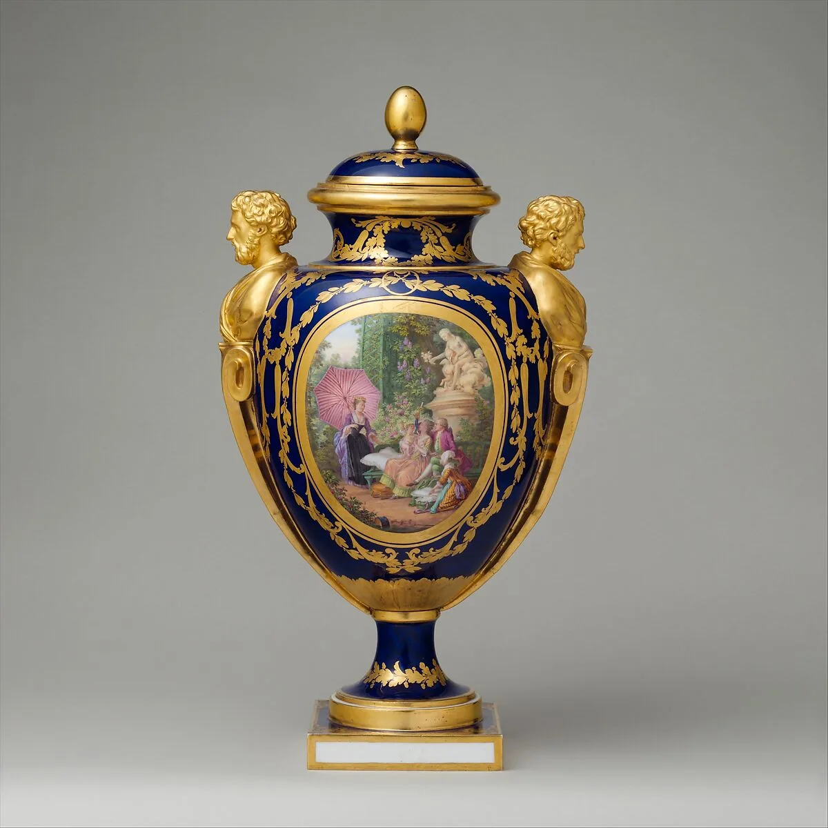 Vase with cover (vase des âges) (one of a pair) — Sèvres Manufactory|Charles Nicolas Dodin|Henry-Martin Prévost|Jean Michel Moreau the Younger