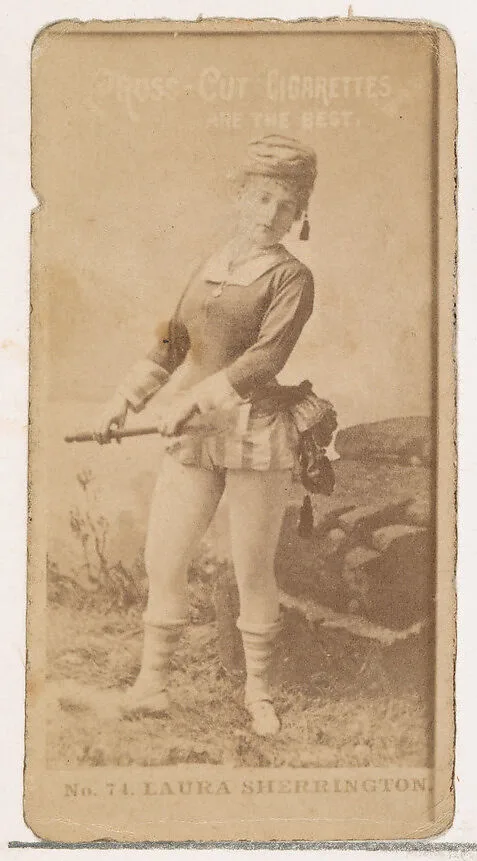 Card Number 74, Laura Sherrington, from the Actors and Actresses series (N145-2) issued by Duke Sons & Co. to promote Cross Cut Cigarettes — W. Duke, Sons & Co.