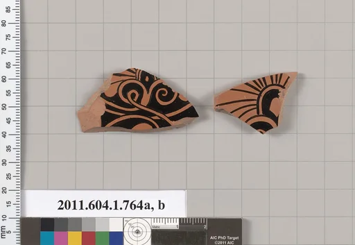 Terracotta fragments of kylikes (drinking cups)