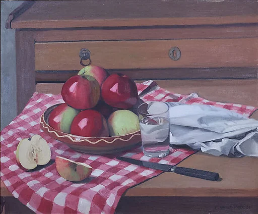 Still Life with Apples and Glass of Water