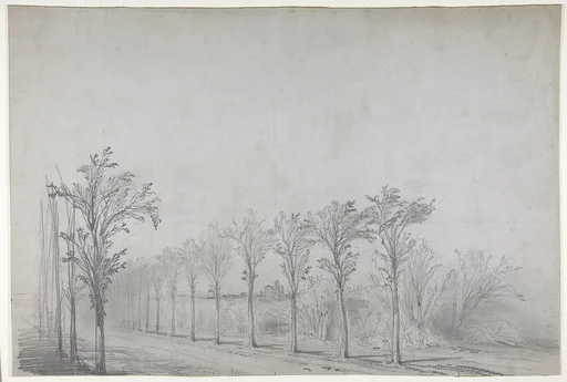 Design for a Stage Set at the Opéra, Paris: Tree-Lined Road