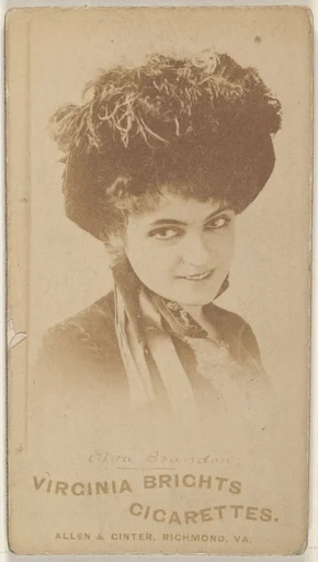 Olva Brandon, from the Actors and Actresses series (N45, Type 1) for Virginia Brights Cigarettes